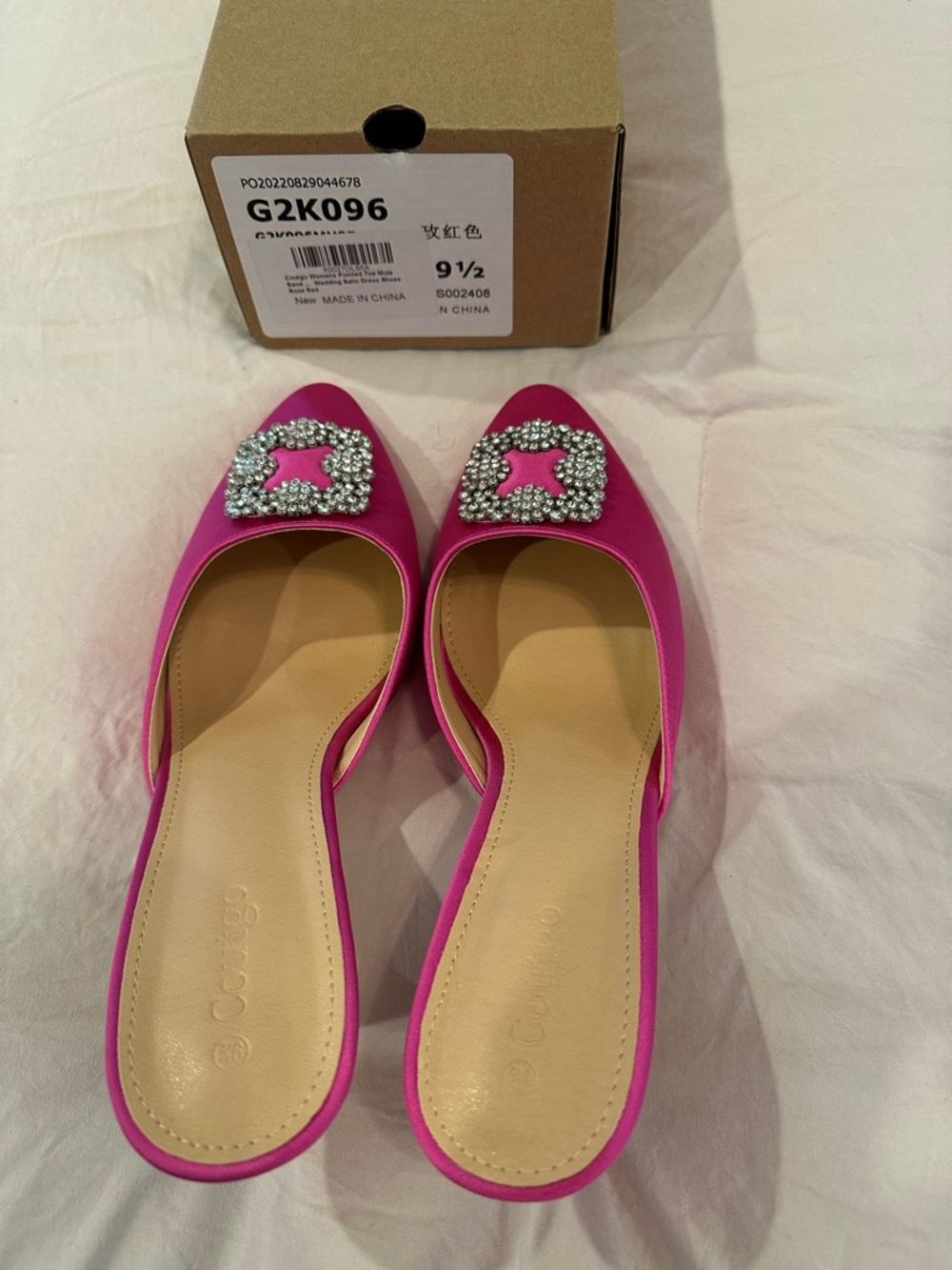 Hot Pink Embellished Women's Slide Flats - Unbranded